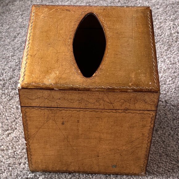 Vintage Florentine Tissue Box Gold with Cherubs Made in Italy - Picture 13 of 14